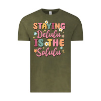 Vintage Olive staying delulu is the solulu Vintage Tee - MaliasSmallBusiness