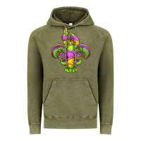 Vintage Olive mardi gras crawfish fleur de lis Vintage Hoodie - Jasminsmagicworld