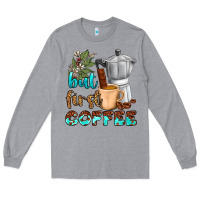 Heather Grey coffee cups but first coffee Long Sleeve Tee - NancyCooperArtShop