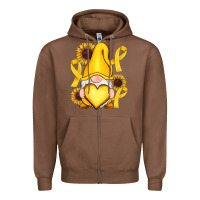 Chestnut Childhood Cancer gnome Zipper Hoodie - RanaPortraitStore