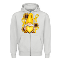 Dove Grey Childhood Cancer gnome Zipper Hoodie - RanaPortraitStore