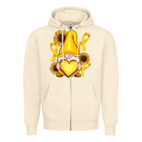 Sandshell Childhood Cancer gnome Zipper Hoodie - RanaPortraitStore