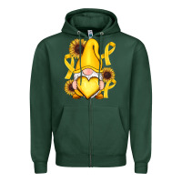 Sports Green Childhood Cancer gnome Zipper Hoodie - RanaPortraitStore