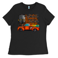 Black small town fall Ladies Tee - CowhideDigitalArt