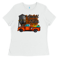 White small town fall Ladies Tee - CowhideDigitalArt