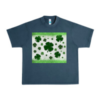 Midnight Navy shamrock Urban Heavy Tee - MaliasSmallBusiness