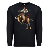 Black Cowboy bull rodeo Premium Sweatshirt - HowdyJamesFarm