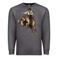Charcoal Heather Cowboy bull rodeo Premium Sweatshirt - HowdyJamesFarm