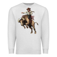 Oatmeal Heather Cowboy bull rodeo Premium Sweatshirt - HowdyJamesFarm
