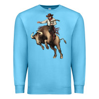 Ocean Blue Cowboy bull rodeo Premium Sweatshirt - HowdyJamesFarm