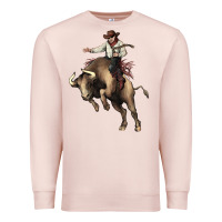 Pale Pink Cowboy bull rodeo Premium Sweatshirt - HowdyJamesFarm