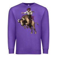 Purple Cowboy bull rodeo Premium Sweatshirt - HowdyJamesFarm