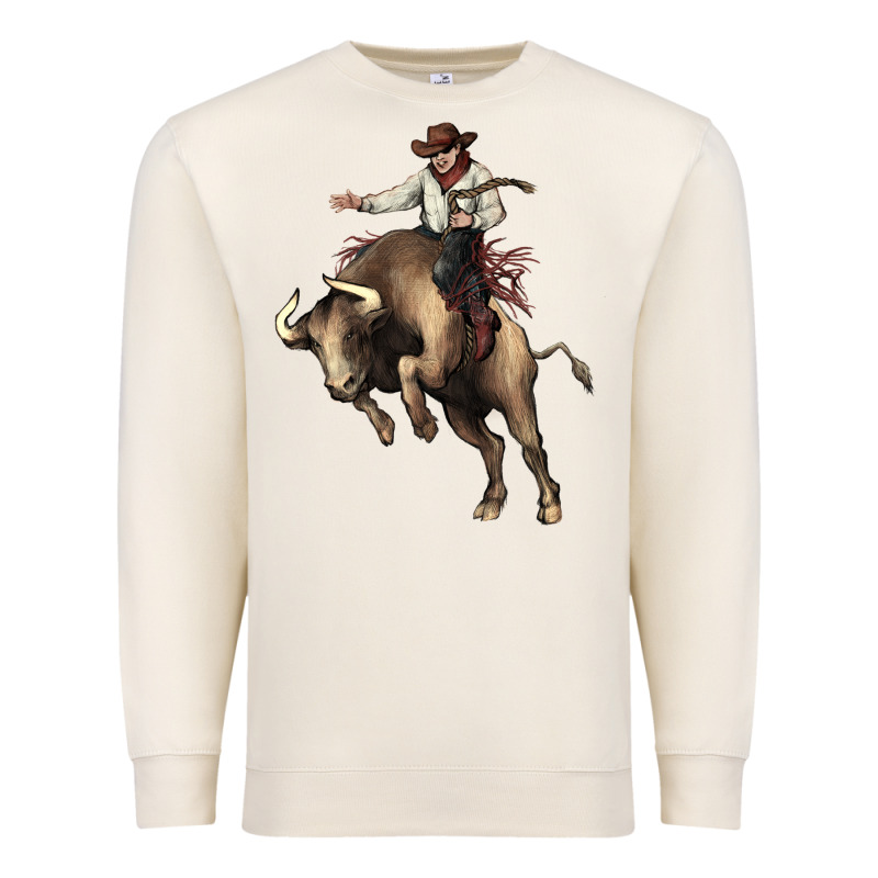 Cowboy Bull Rodeo Premium Sweatshirt by HowdyJamesFarm | Teevron