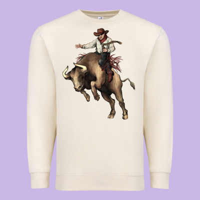 Cowboy Bull Rodeo Premium Sweatshirt Designed By Howdyjamesfarm