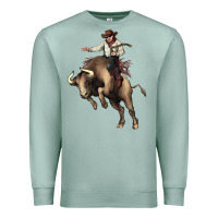 Seafoam Cowboy bull rodeo Premium Sweatshirt - HowdyJamesFarm