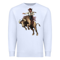 White Cowboy bull rodeo Premium Sweatshirt - HowdyJamesFarm