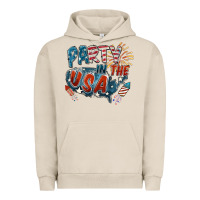 Pigment French Oak Party in the USA Urban Hoodie - FaDigitalArtStudio