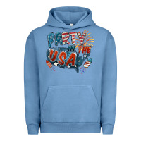 Pigment Pebble Blue Party in the USA Urban Hoodie - FaDigitalArtStudio