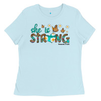 Baby Blue she is strong Ladies Tee - HRA Design Shop