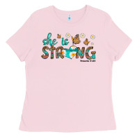 Bubblegum Pink she is strong Ladies Tee - HRA Design Shop