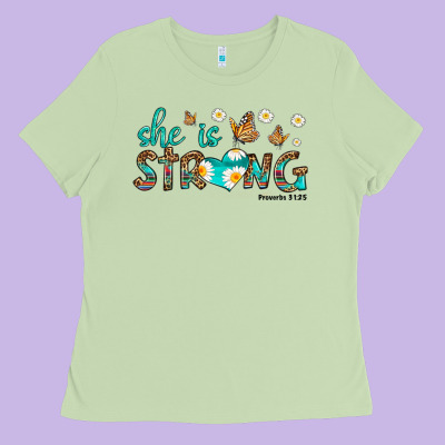 She Is Strong Ladies Tee Designed By Hra Design Shop