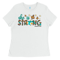 White she is strong Ladies Tee - HRA Design Shop