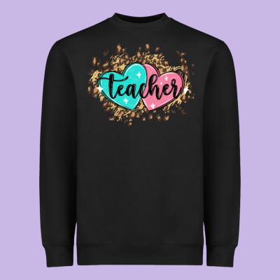 Heart Teacher Heavyweight Sweatshirt Designed By Maliassmallbusiness