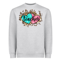 Heather Grey heart teacher Heavyweight Sweatshirt - MaliasSmallBusiness