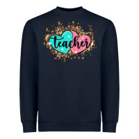 Navy heart teacher Heavyweight Sweatshirt - MaliasSmallBusiness