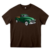 Chocolate Brown western green truck right 34 view 1 Heavy Core Tee - FaDigitalArtStudio