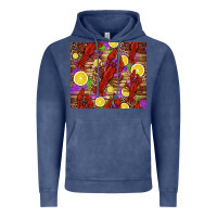 Vintage Denim mardi gras crawfish and lemons Vintage Hoodie - Jasminsmagicworld