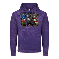 Cloud Purple american flag with army boots Vintage Hoodie - RanaPortraitStore