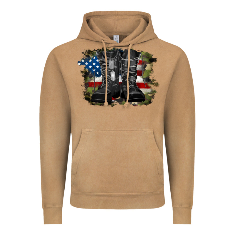 American Flag With Army Boots Vintage Hoodie by RanaPortraitStore | Teevron