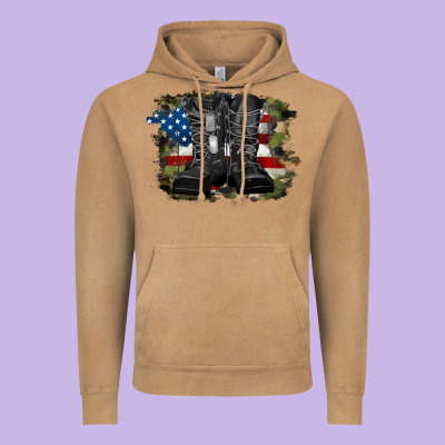 American Flag With Army Boots Vintage Hoodie Designed By Ranaportraitstore