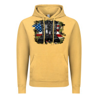 Vintage Mustard american flag with army boots Vintage Hoodie - RanaPortraitStore