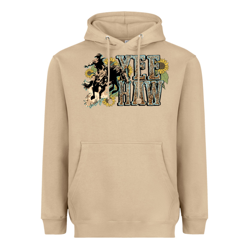 Yee Haw Cowboy Western Heavyweight Hoodie by HowdyJamesFarm | Teevron