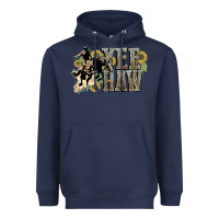 Navy Yee haw Cowboy western Heavyweight Hoodie - HowdyJamesFarm
