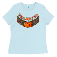 Baby Blue Thankful Ladies Tee - CowhideDigitalArt