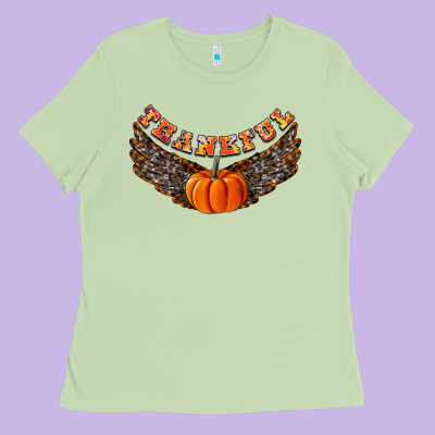 Thankful Ladies Tee Designed By Cowhidedigitalart