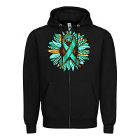 Black Ovarian Liver Cancer Awareness Sunflower Zipper Hoodie - RanaPortraitStore
