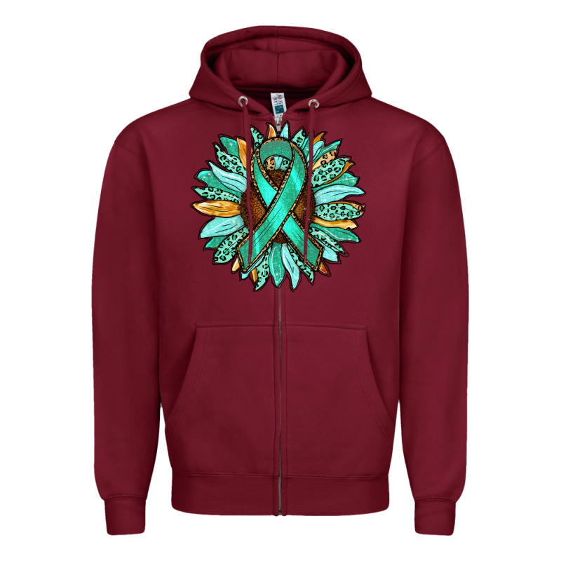 Ovarian Liver Cancer Awareness Sunflower Zipper Hoodie by RanaPortraitStore | Teevron