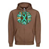 Chestnut Ovarian Liver Cancer Awareness Sunflower Zipper Hoodie - RanaPortraitStore