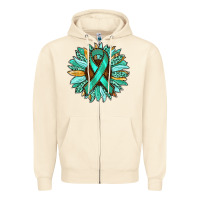 Sandshell Ovarian Liver Cancer Awareness Sunflower Zipper Hoodie - RanaPortraitStore
