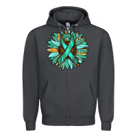 Smoke Ovarian Liver Cancer Awareness Sunflower Zipper Hoodie - RanaPortraitStore