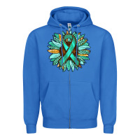 True Royal Ovarian Liver Cancer Awareness Sunflower Zipper Hoodie - RanaPortraitStore