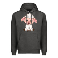 Charcoal Heather Cartoon Lamb Premium Hoodie - HowdyJamesFarm