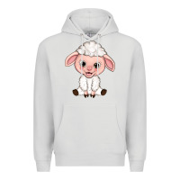 Dove Grey Cartoon Lamb Premium Hoodie - HowdyJamesFarm