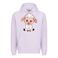 Lilac Cartoon Lamb Premium Hoodie - HowdyJamesFarm