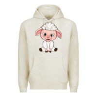 Oatmeal Heather Cartoon Lamb Premium Hoodie - HowdyJamesFarm