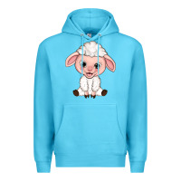 Ocean Blue Cartoon Lamb Premium Hoodie - HowdyJamesFarm
